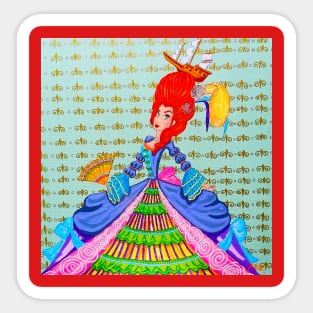 Rococo Lady at the Ball Sticker